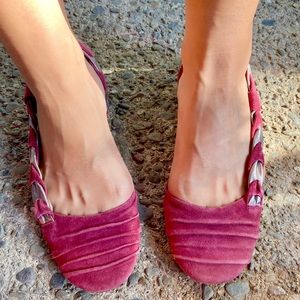 Irregular Choice Burgundy Suede Ballet Flats